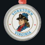 Ornamento De Metal Yorktown Virginia Colonial<br><div class="desc">Uma das oito ações originais formadas na Virgínia Colonial em 1682,  Yorktown foi fundada como York. O site é hoje conhecido como um dos três sítios do Triângulo Histórico,  com Williamsburg e Jamestown formando os outros dois pontos do triângulo e os três ligados pelo Parkway Colonial.</div>