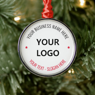 Ornamento De Metal Your Logo Business Slogan Office Christmas Party