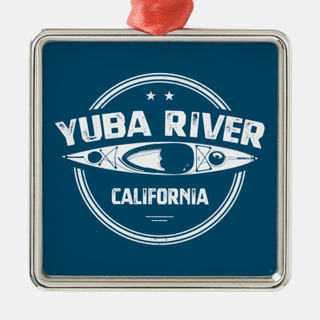 Ornamento De Metal Yuba River California Kayaking (Frente)