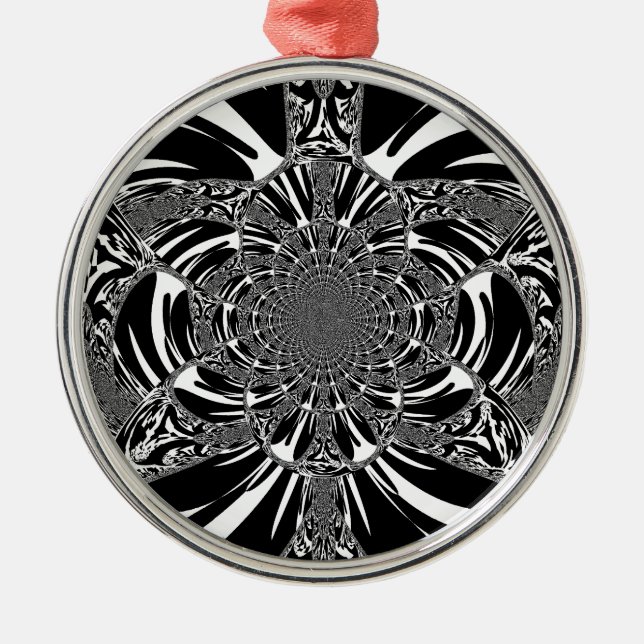 Ornamento De Metal Zebra circular Caleidoscópio Impressão de arte (Frente)