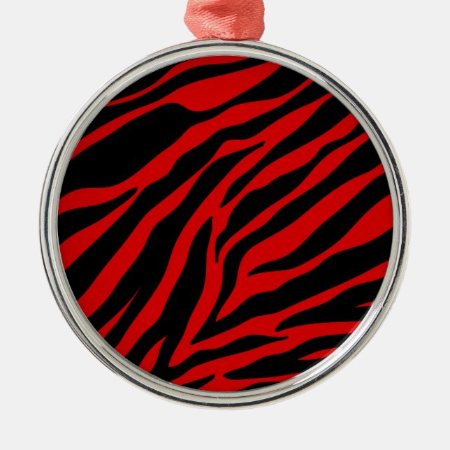 Ornamento De Metal zebra vermelha (Frente)