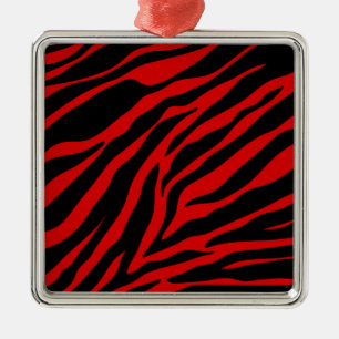 Ornamento De Metal zebra vermelha