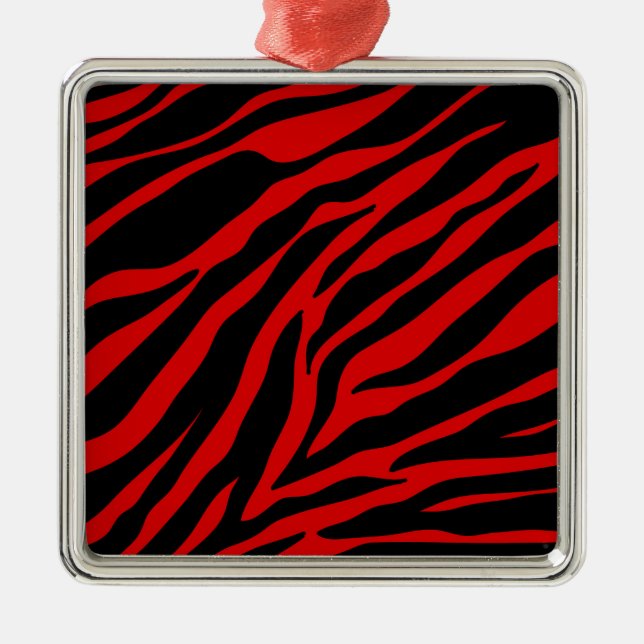 Ornamento De Metal zebra vermelha (Frente)