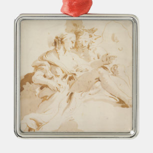 Ornamento De Metal Zephyr e flora