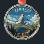Ornamento De Metal Zermatt Switzerland Matterhorn<br><div class="desc">Zermatt is a car-free village nestled in the Swiss Alps, renowned for its breathtaking views of the iconic Matterhorn, a pyramid-shaped mountain. Here's a glimpse into what makes Zermatt special: Stunning Scenery: The village is surrounded by dramatic mountain peaks, glaciers, and lush green meadows. The Matterhorn, with its distinctive shape,...</div>