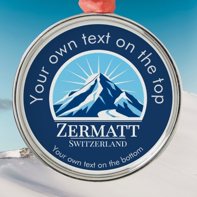 Ornamento De Metal Zermatt Switzerland ski Mountain medal (Criador carregado)