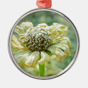 Ornamento De Metal Zinna gelado