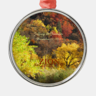 Ornamento De Metal Zion National Park, Autumn, Ornament