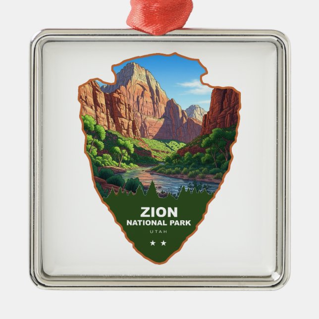 Ornamento De Metal Zion National Park Utah Arrowhead (Frente)