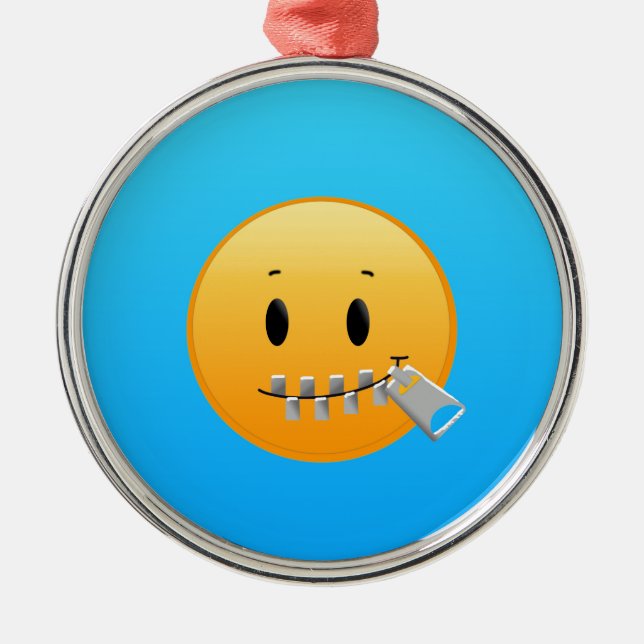 Ornamento De Metal Zipper Emoji (Frente)