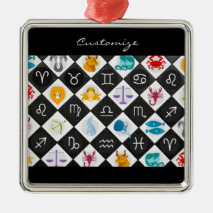 Ornamento De Metal Zodiac Sun Sign Astrology Calendar Thunder_Cove