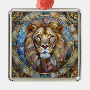 Ornamento De Metal Zodíaco - Leão