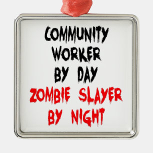 Ornamento De Metal Zombie do Trabalhador Comunitário