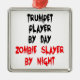 Ornamento De Metal Zombie Slayer Trumpet Player (Frente)