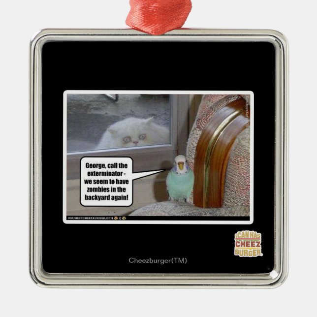 Ornamento De Metal Zumbis no quintal (Frente)