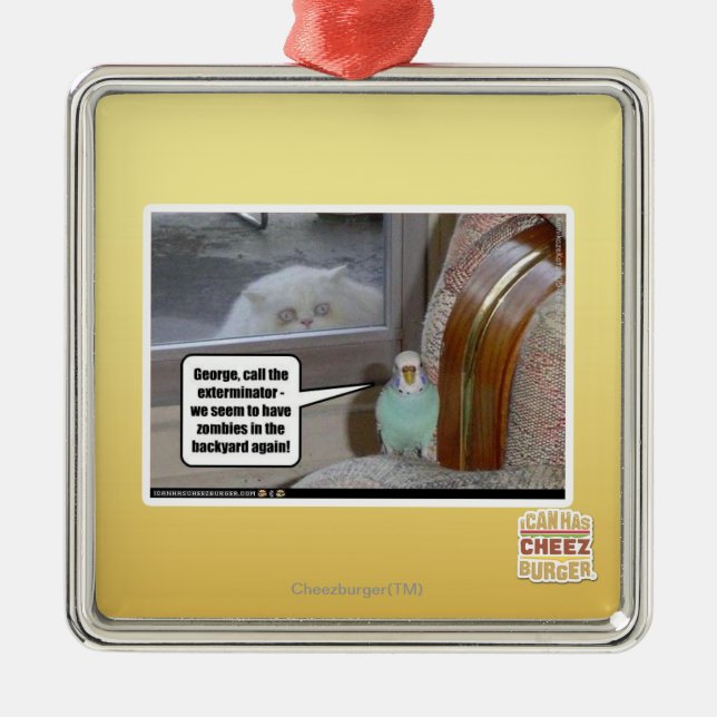 Ornamento De Metal Zumbis no quintal (Frente)