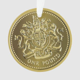 Ornamento de moedas de libra britânica