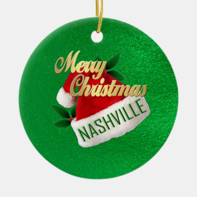 Ornamento de Nashville do Feliz Natal (Frente)