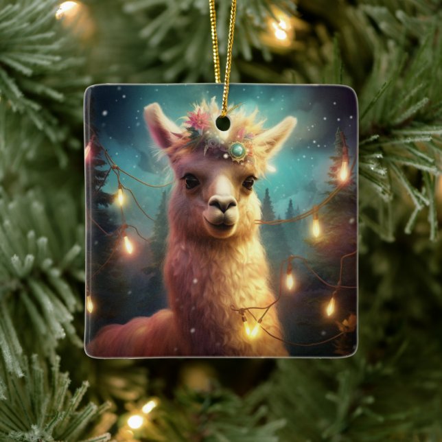 Ornamento de Natal de Llama, Presente de Pet Lover (Árvore)