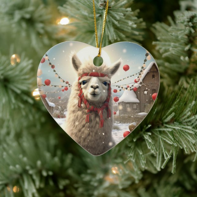 Ornamento de Natal de Llama, Presente de Pet Lover (Árvore)