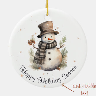 Ornamento de Natal Personalizável para Feriados Fe