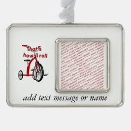 Ornamento De Natal Prateado Triciclo - É assim que eu toco!