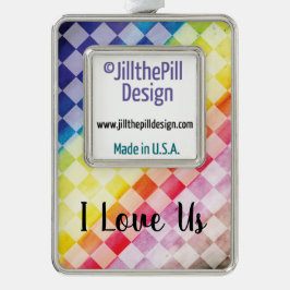 Ornamento De Natal Prateado Verificadores do arco-íris