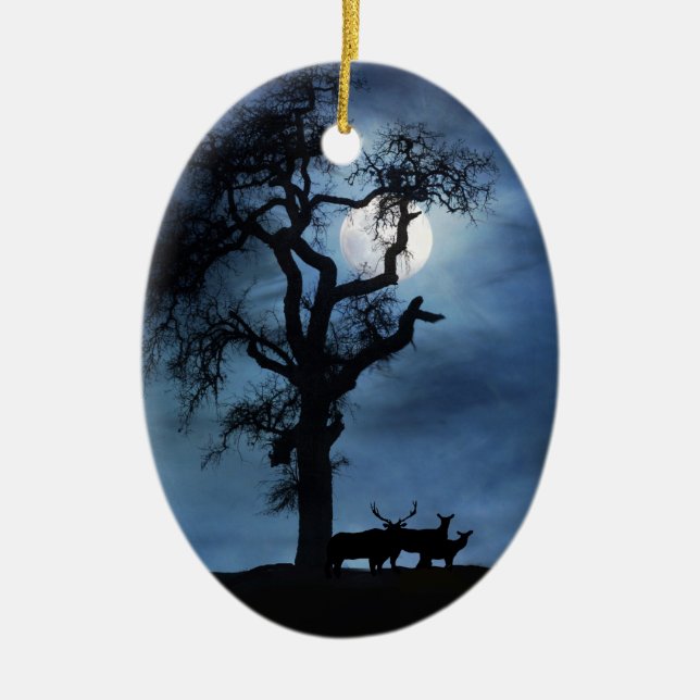 Ornamento de Natal Silencioso Elk (Frente)