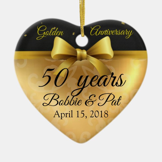 Ornamento de Nome de Chic do Ouro 50º Aniversário  (Frente)