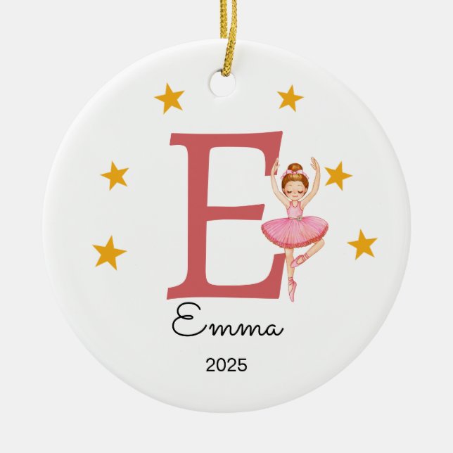 Ornamento de nome personalizado, Ballerina (Frente)