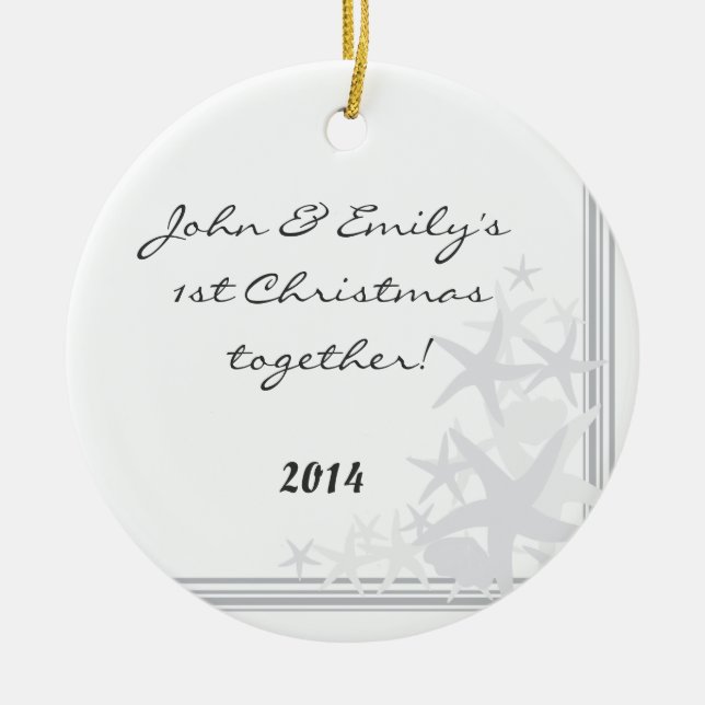 Ornamento de Nome Personalizado de Praia de Concha (Frente)