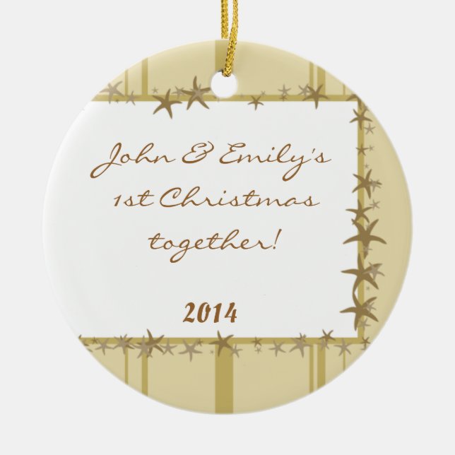 Ornamento de Nome Personalizado de Praia de Concha (Frente)