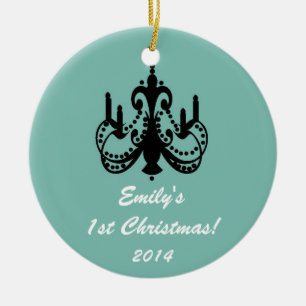 Ornamento de Nome Personalizado do Chic Chandelier