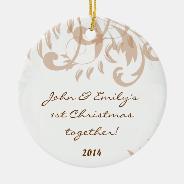 Ornamento de Nomes Personalizados de Queda de Dama (Frente)