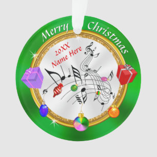 Ornamento de Nota Musical Personalizada de Feliz N