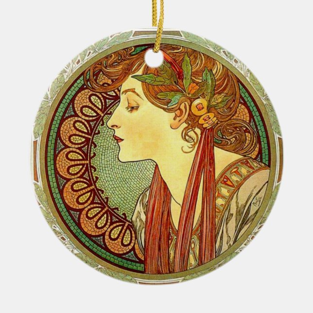 Ornamento de Nouveau da arte de Alphonse Mucha (Frente)
