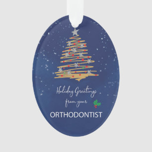 Ornamento De Ortodontista Árvore de Natal Personalizável Nom