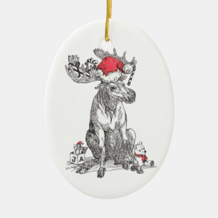 Ornamento de Oval de Natal Whimsical Alaska
