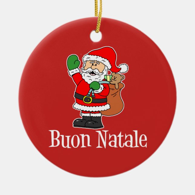 Ornamento de Papais noeis Buon Natale (Frente)