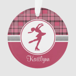 Ornamento de patinagem vermelho da xadrez do