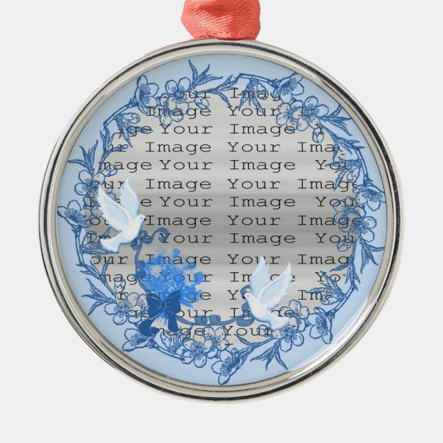 Ornamento de Prata Redonda Personalizada da Porta (Frente)