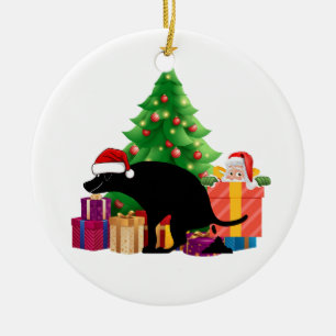 Ornamento de presente de Natal de Cachorro