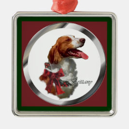 Ornamento de presentes de Natal Brittany Spaniel