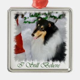 Ornamento de Presentes de Natal Collie Triplo Coll