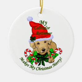 Ornamento de presentes de Natal do Labrador Retrie