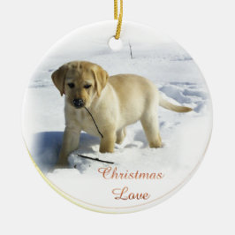 Ornamento de presentes de Natal do Labrador Retrie