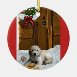 Ornamento de presentes de Natal Goldendoodle