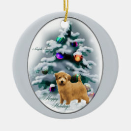 Ornamento de presentes de Natal Norfolk Terrier