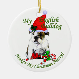 Ornamento de presentes de Natal para Bulldog Inglê