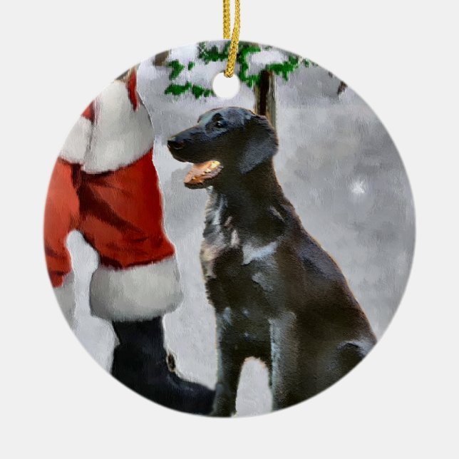 Ornamento de presentes de Natal para Retriever de  (Frente)